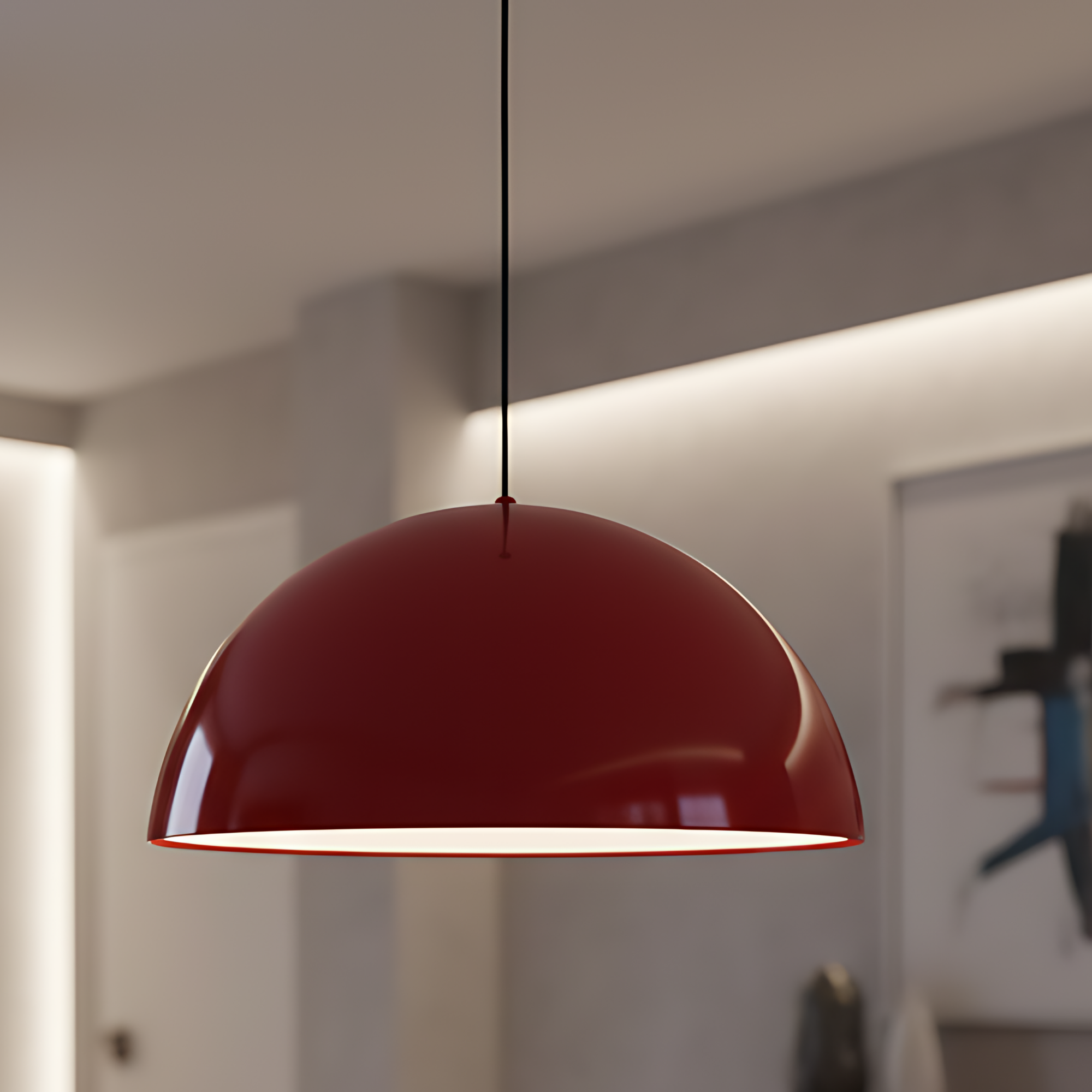 High-quality, Large Size, Dark Red Modern Pendant Light