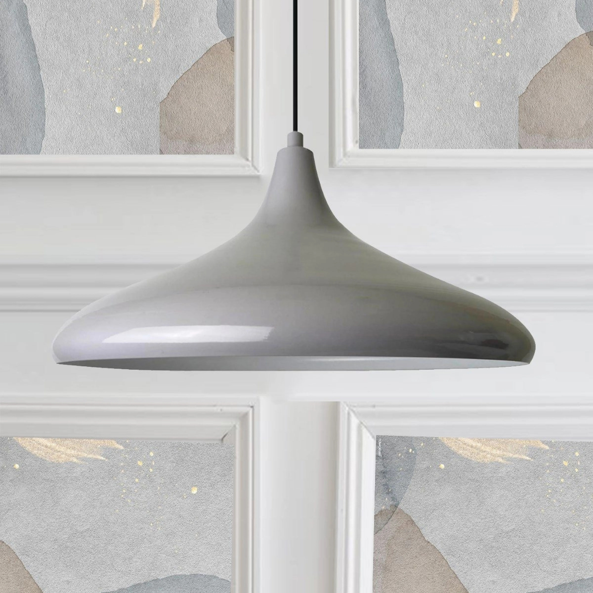 Modern Gray Pendant Light for Kitchen Island, Dining Room or Living Room