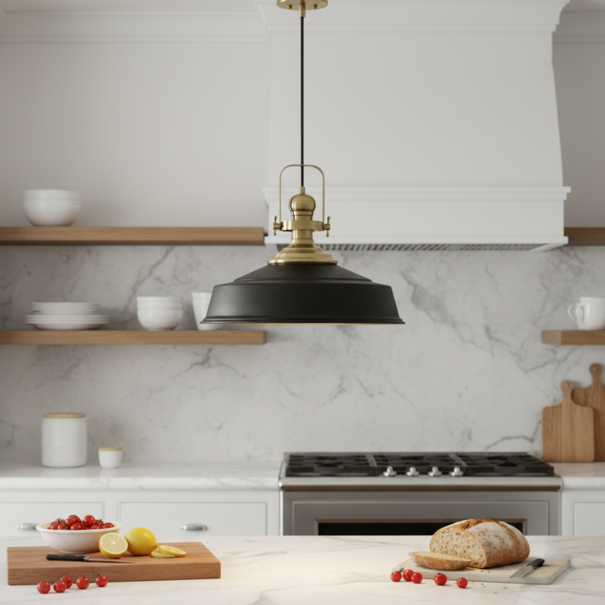 Matte Black, High-quality Metal Pendant Light for for Modern Spaces