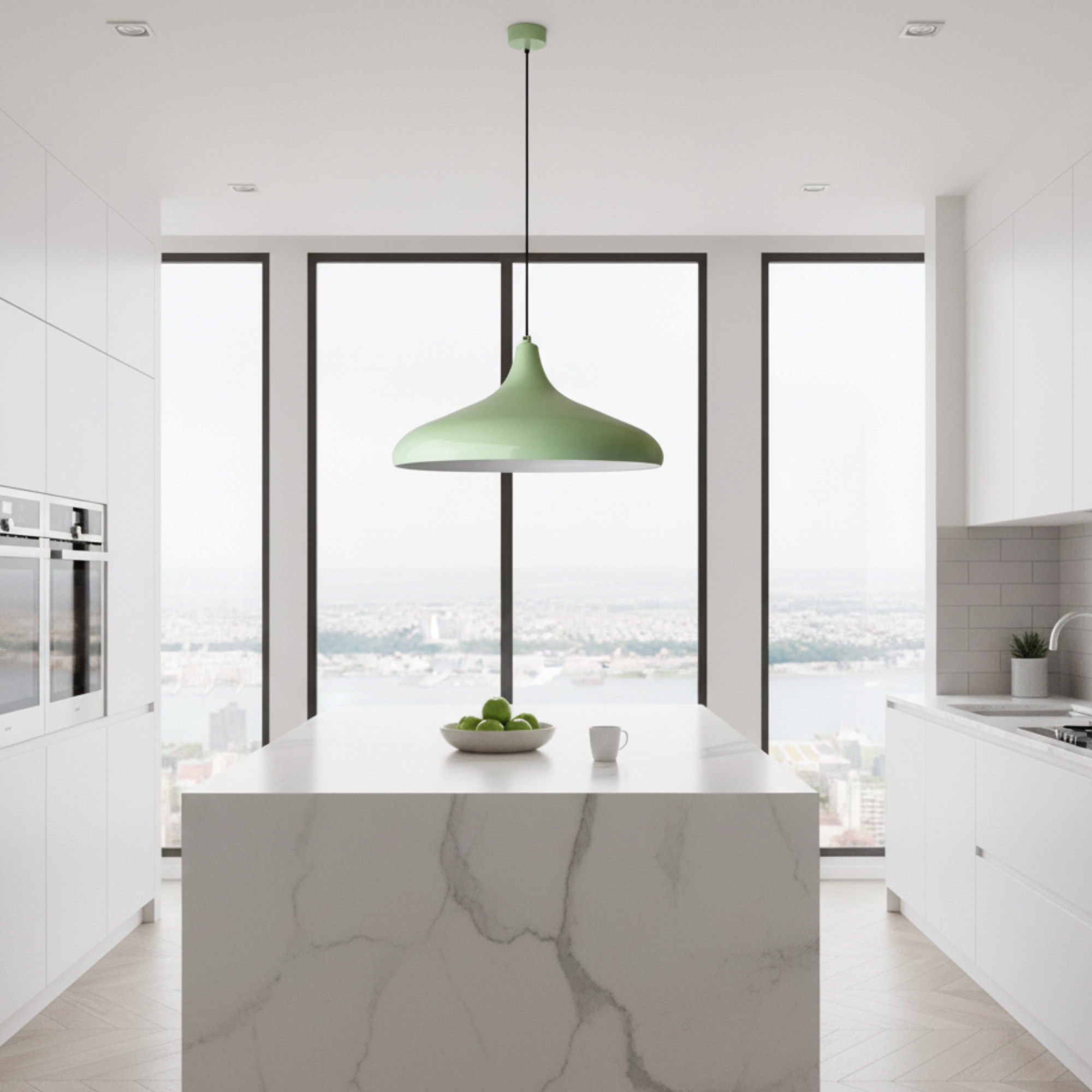 Modern Mint Green Pendant Light for Kitchen Island, Dining Room or Living Room