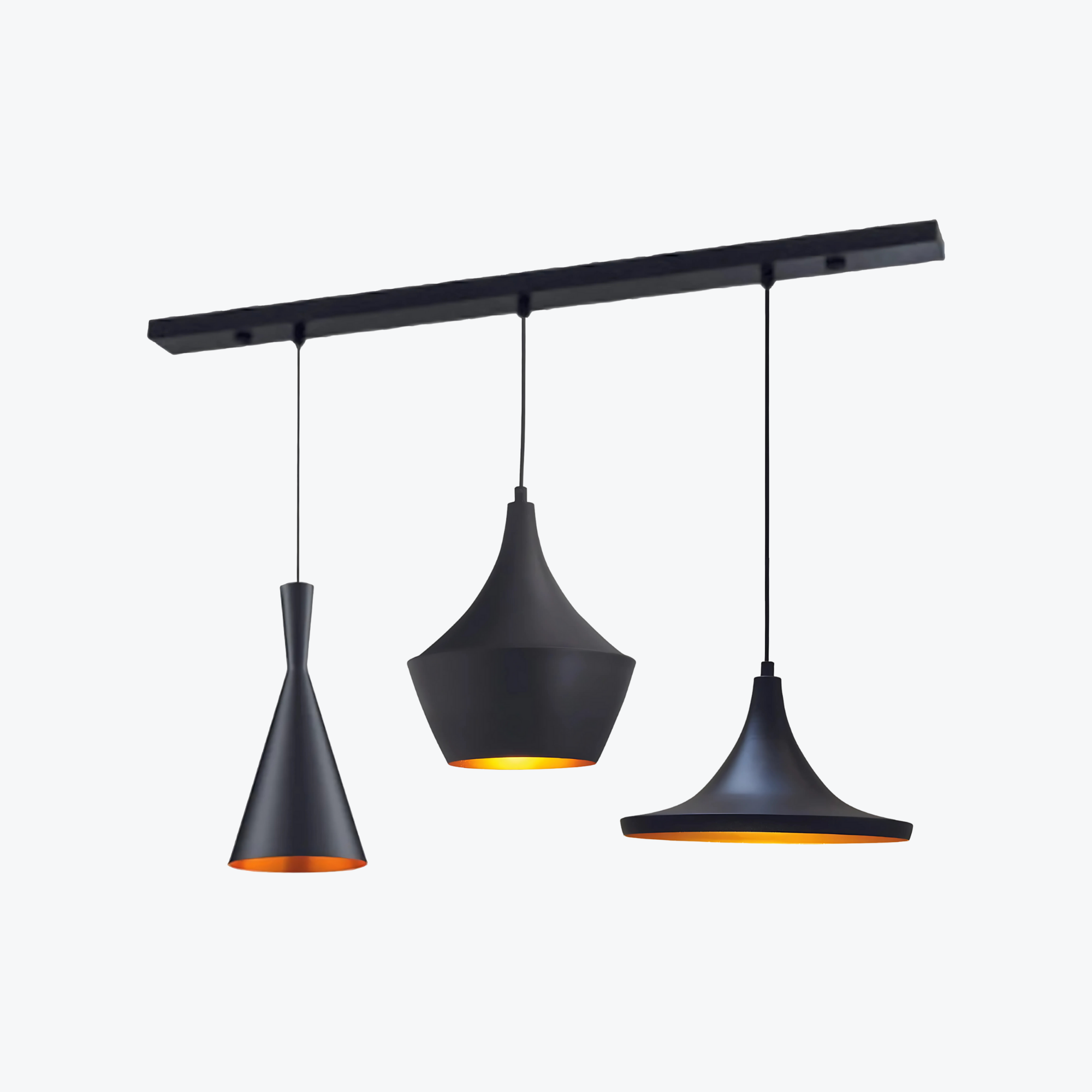 Luxury 3-Piece Modern Pendant Light Set – Black Designer Cluster, High-Quality Metal