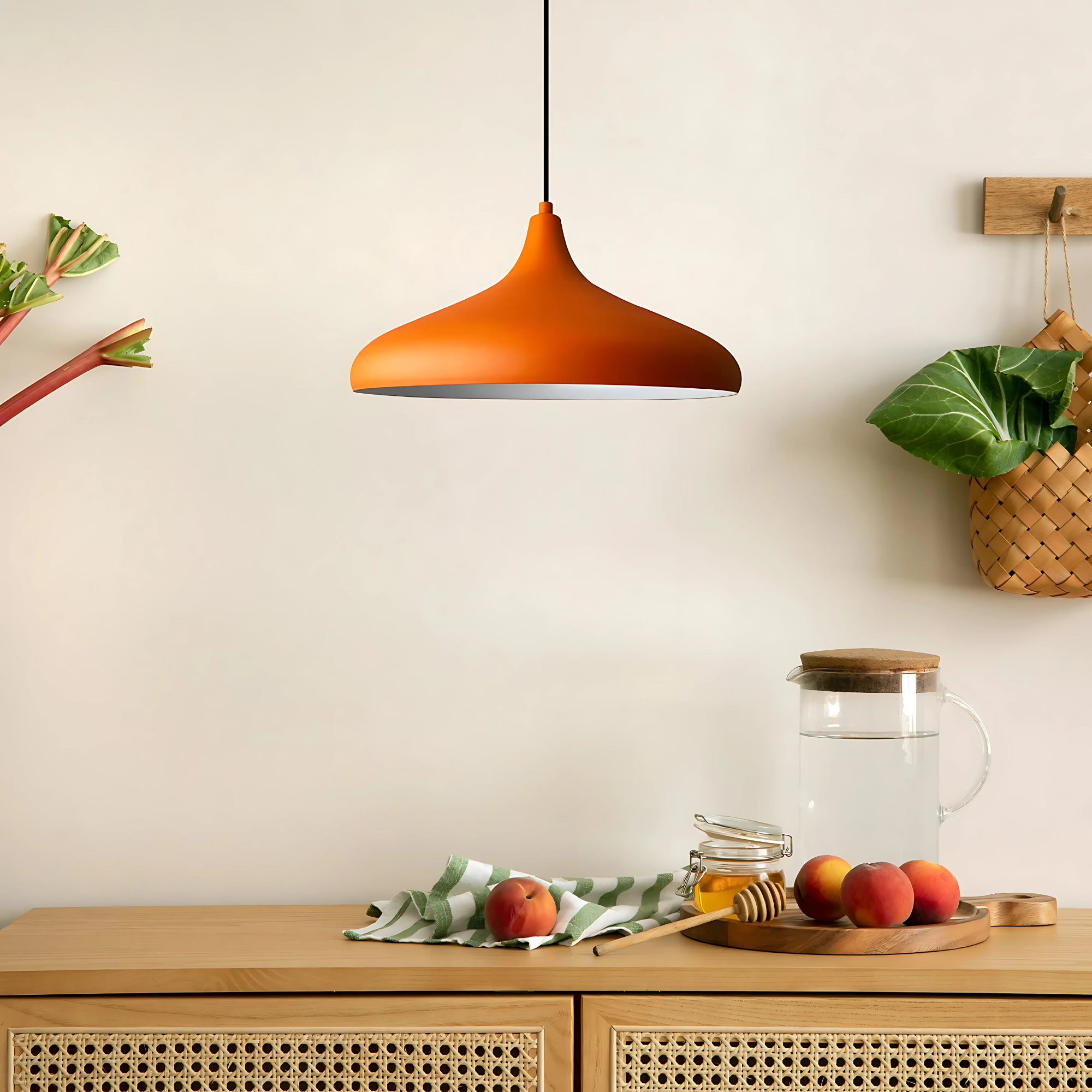 Modern Orange Pendant Light for Kitchen Island, Dining Room or Living Room